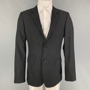 CALVIN KLEIN COLLECTION Size 38 Black Wool Notch Lapel Sport Coat